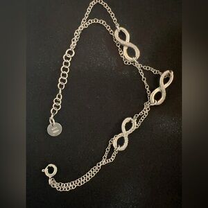 Elegant Strolli 925 Silver Double Chain Infinity Bracelet